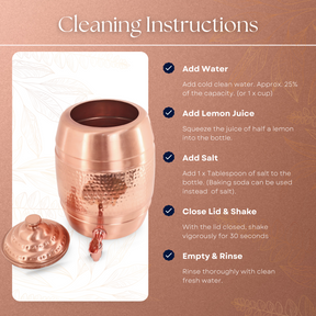 Natural Copper Tapered lid Hammered Water Dispenser