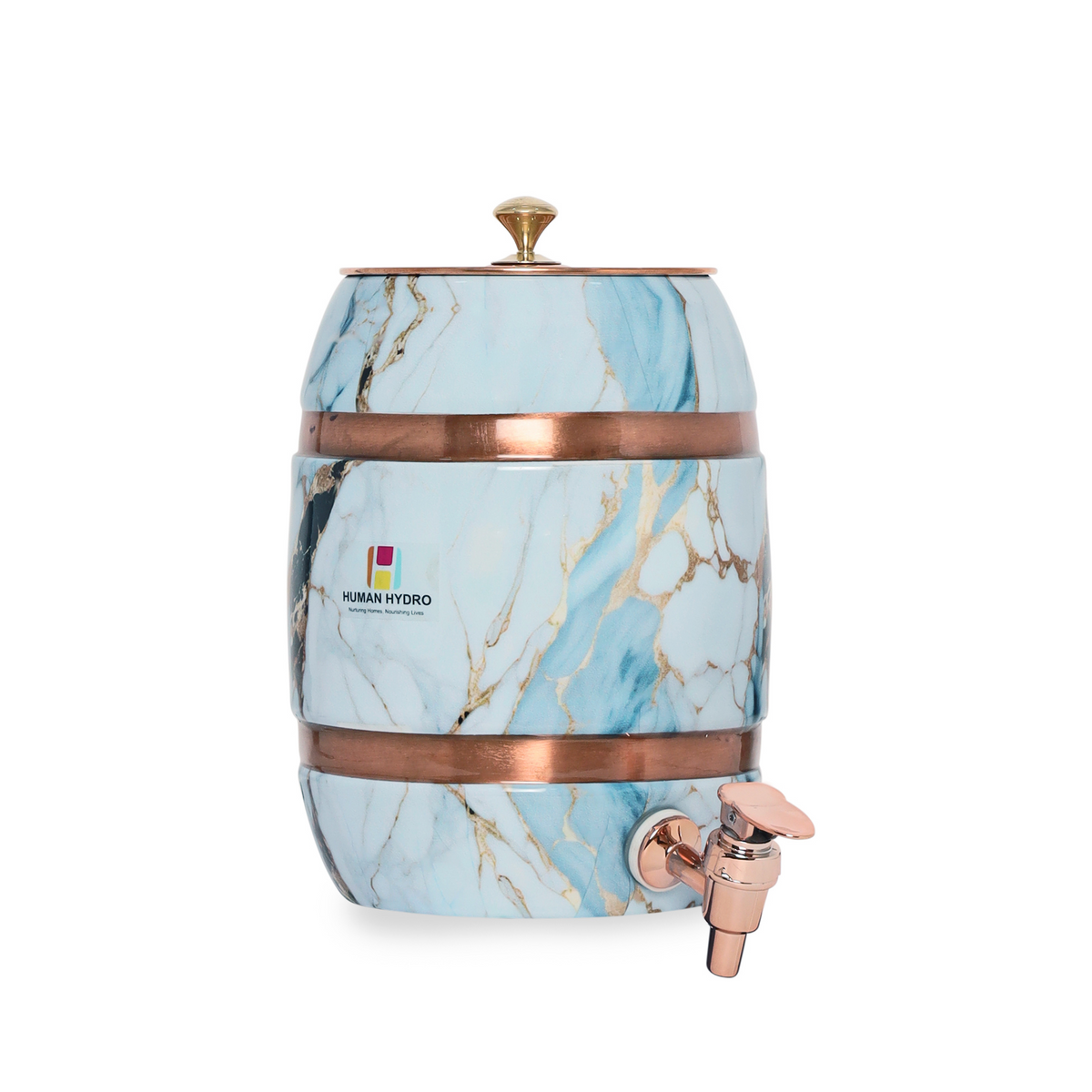 Blue Barrel Hammered Copper Water Dispenser