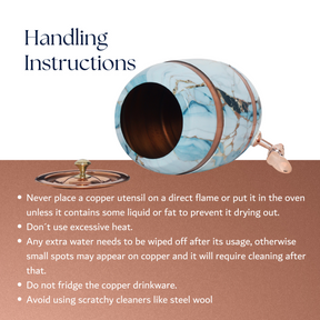 Blue Barrel Hammered Copper Water Dispenser