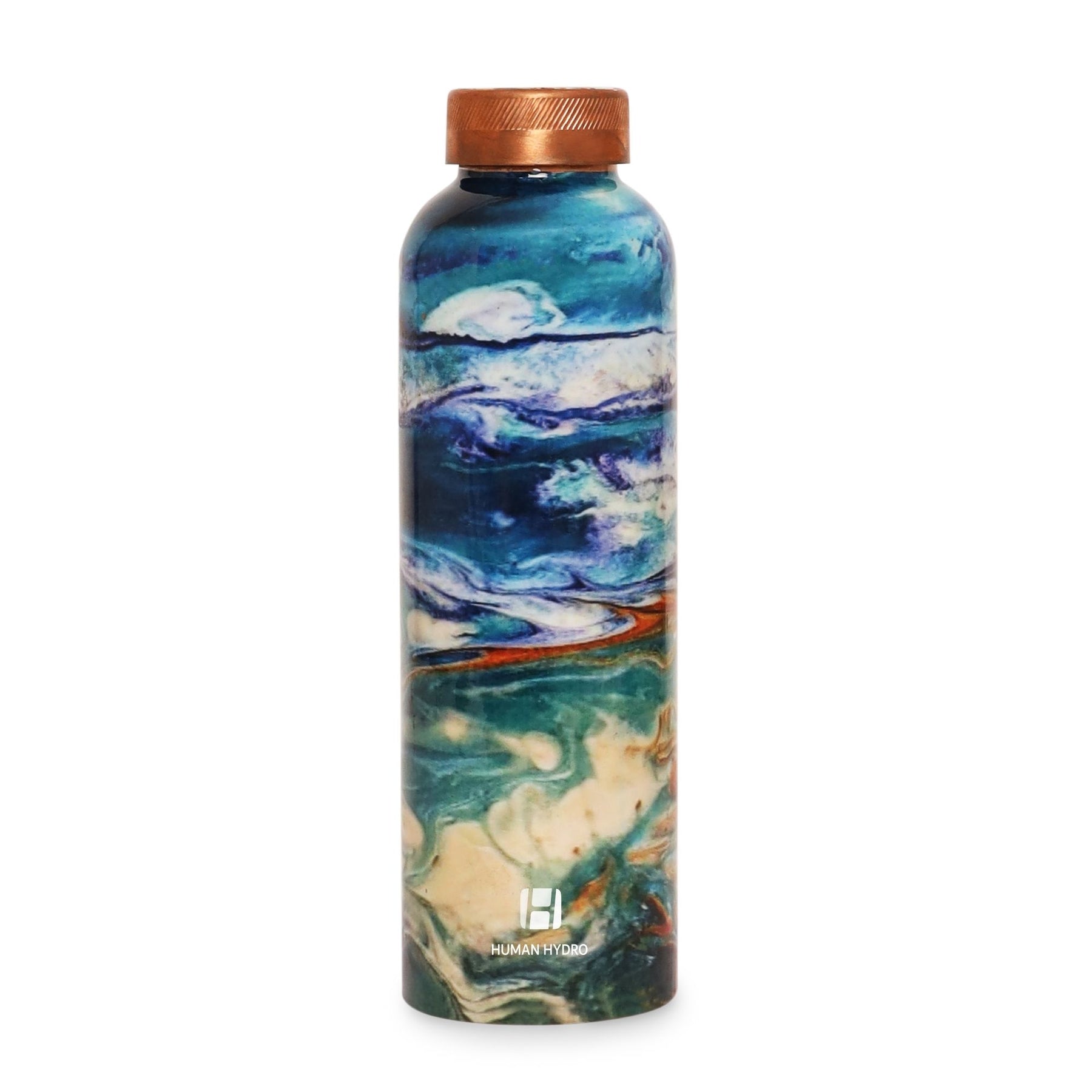 Human Hydro 100% Pure Copper Water Bottle With Meena Prints