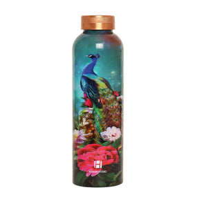 Human Hydro 100% Pure Copper Water Bottle With Meena Prints