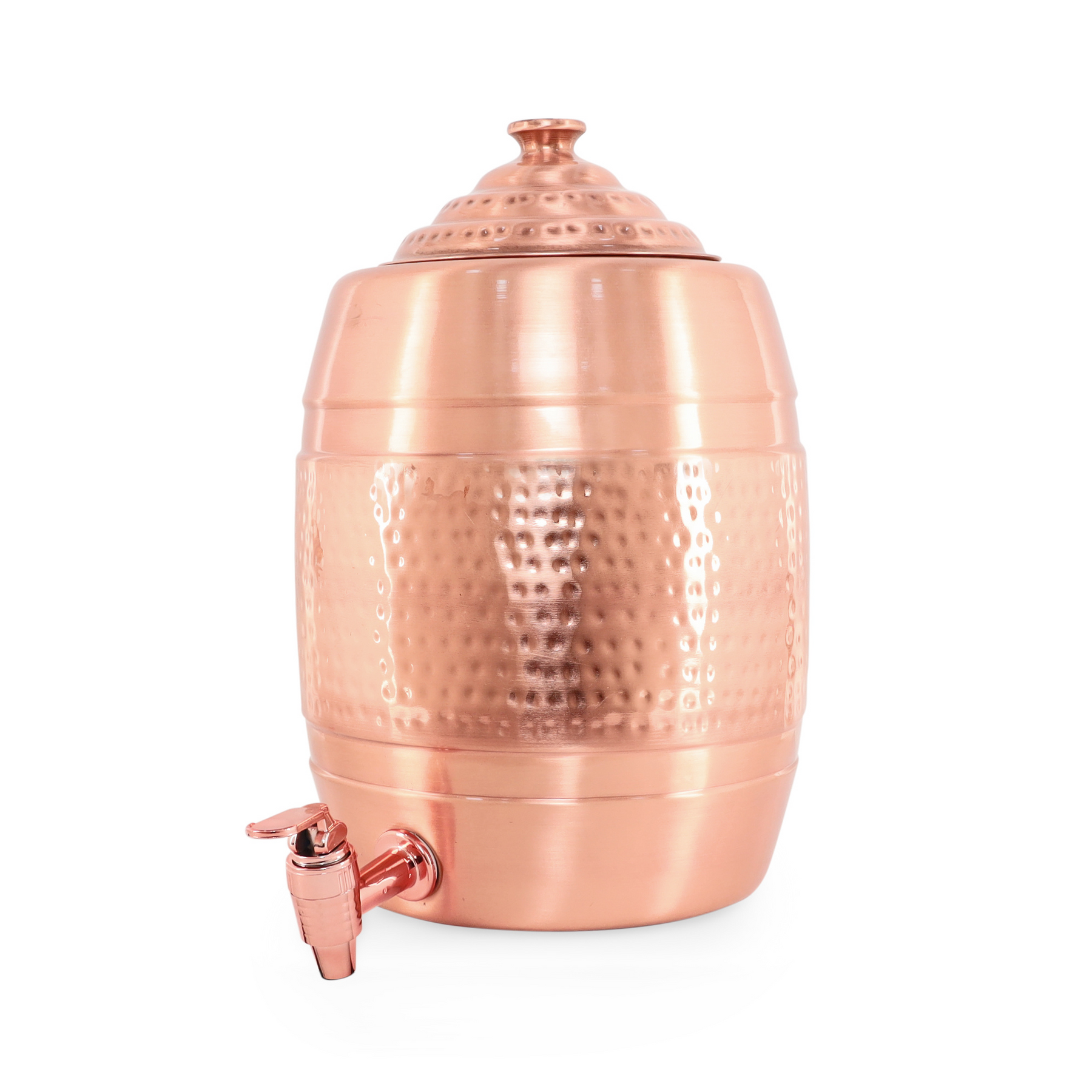 Natural Copper Tapered lid Hammered Water Dispenser